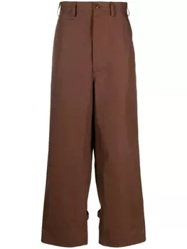 Kenzo прямые брюки с карманами, коричневый