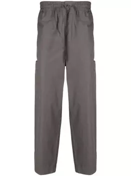 Kenzo прямые брюки с нашивкой-логотипом, серый