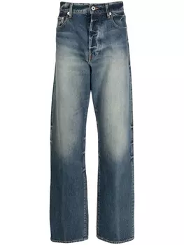 Kenzo прямые джинсы с эффектом потертости, синий