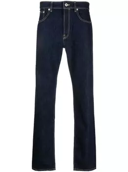 Kenzo прямые джинсы с нашивкой-логотипом, синий