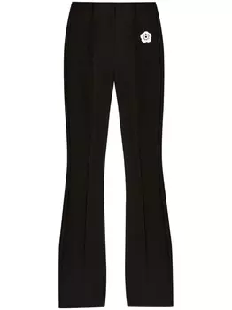 Kenzo расклешенные брюки с вышивкой Boke Flower 2.0, черный