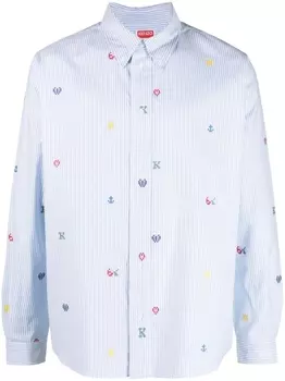 Kenzo рубашка Kenzo Pixel в полоску, синий
