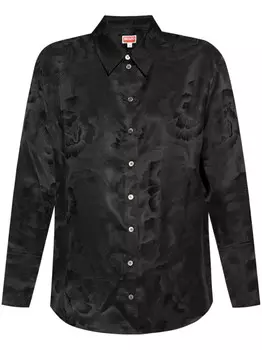 Kenzo рубашка Peonies, черный