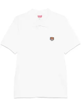 Kenzo рубашка поло Happy Tiger с вышивкой, белый