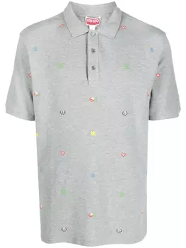 Kenzo рубашка поло Kenzo Pixel узкого кроя, серый