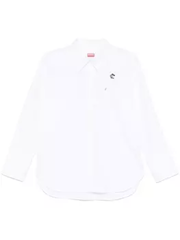 Kenzo рубашка с цветочной аппликацией, белый