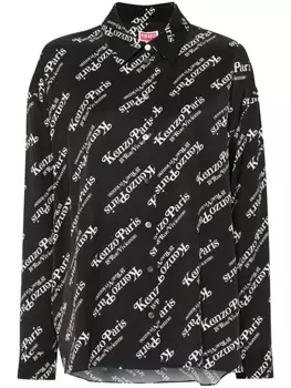 Kenzo рубашка с логотипом, черный