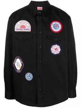 Kenzo рубашка с логотипом, черный