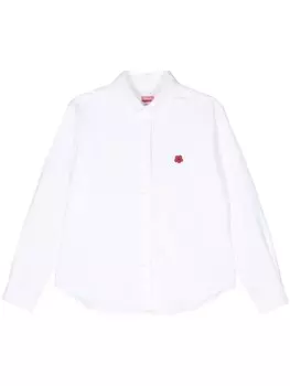 Kenzo рубашка с вышитым цветком Boke, белый