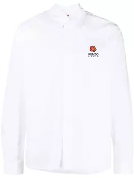 Kenzo рубашка с вышивкой Boke Flower, белый