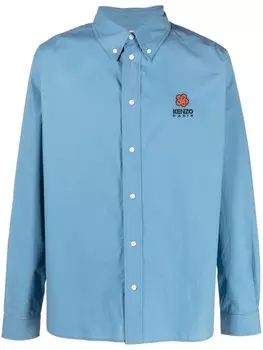 Kenzo рубашка с вышивкой Boke Flower, синий