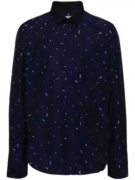 Kenzo рубашка с вышивкой, синий