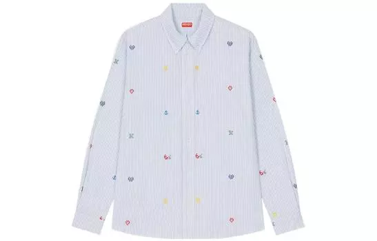 Рубашка Kenzo Pixel Striped, синий