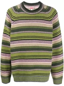 Kenzo Rue Vivienne striped wool jumper, зеленый