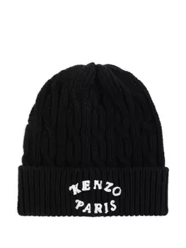 Kenzo шапка бини с вышитым логотипом, черный