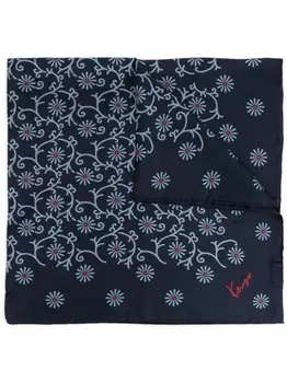 Kenzo шарф с цветочным принтом, синий