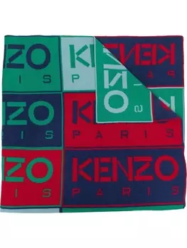 Kenzo шарф с логотипом, зеленый