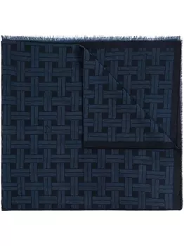 Kenzo шарф с логотипом-жаккардом, синий