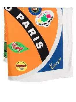 Kenzo шелковый квадратный платок "KENZO STAMP", белый
