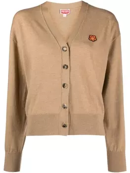 Kenzo шерстяной кардиган Boke Flower с вышивкой, коричневый