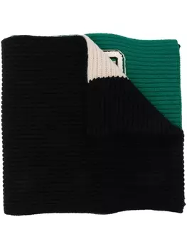 Kenzo шерстяной шарф с нашивкой-логотипом, черный