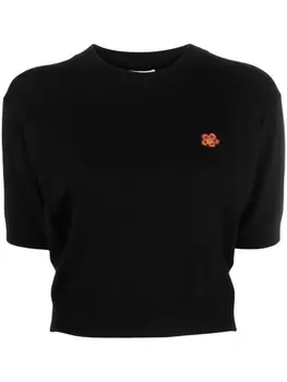 Kenzo шерстяной топ с круглым вырезом, черный