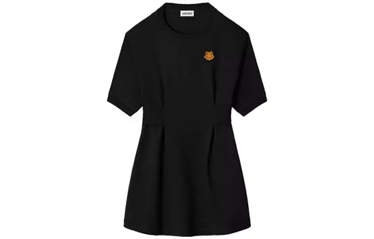 KENZO SS21 Женское платье с короткими рукавами, черное