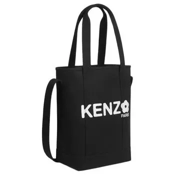KENZO Сумка через одно плечо из хлопка, стандартная женская, черная