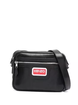Kenzo сумка через плечо с металлическим логотипом, черный