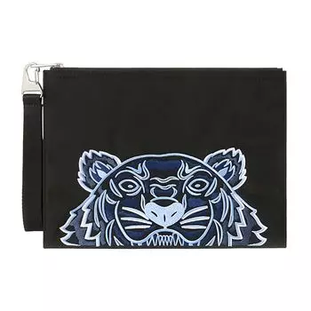 KENZO Сумка-клатч из нейлоновой ткани Tubas мужская, черная, синяя, многоцветная