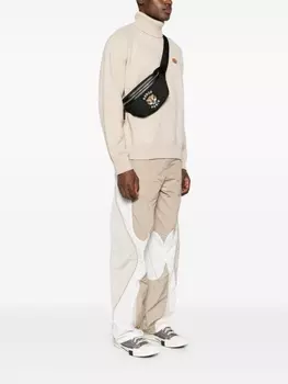 Kenzo сумка на пояс с вышитым логотипом университета, черный