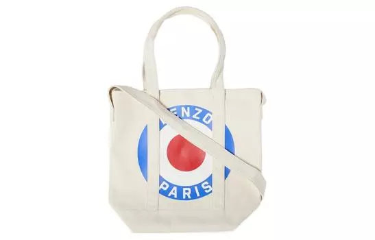 KENZO Сумка-шоппер из хлопка, сумка на плечо, сумка через плечо, большой размер, унисекс, белая