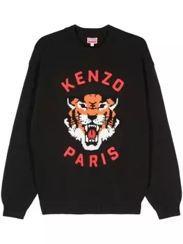 Kenzo свитер Lucky Tiger-интарсия, черный