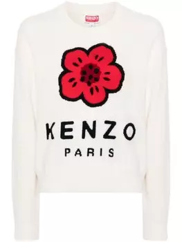 Kenzo свитер с цветком Боке, белый