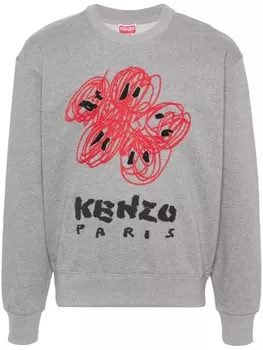 Kenzo толстовка Drawn Varsity, серый
