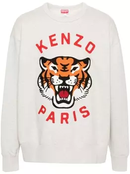 Kenzo толстовка Lucky Tiger, нейтральный цвет