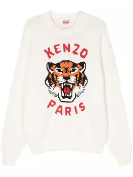 Kenzo толстовка Lucky Tiger, нейтральный цвет
