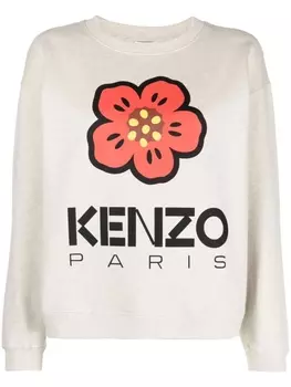 Kenzo толстовка с логотипом, нейтральный цвет