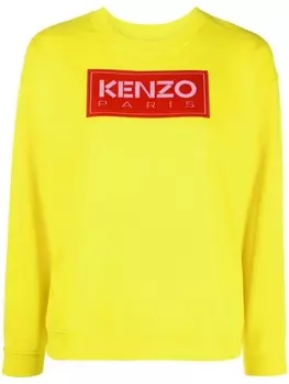 Kenzo толстовка с нашивкой-логотипом, желтый