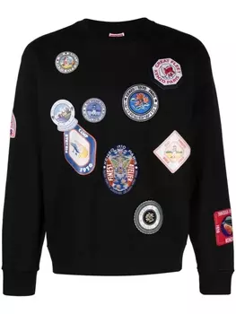 Kenzo толстовка с приспущенными плечами и логотипом, черный