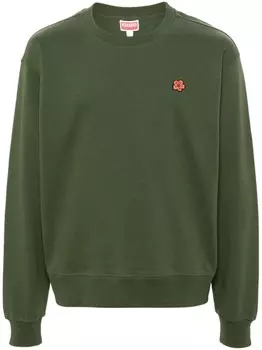 Kenzo толстовка с вышитым цветком Boke, зеленый