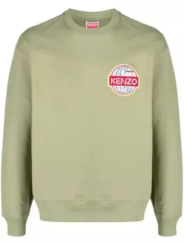 Kenzo толстовка с вышитым логотипом, зеленый