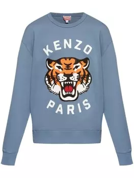 Kenzo толстовка с вышивкой Lucky Tiger, синий