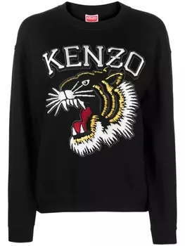 Kenzo толстовка Varsity Jungle с вышивкой, черный