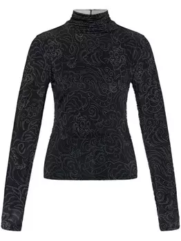 Kenzo топ с узором Tiger, черный