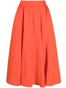 Kenzo юбка миди со сборками, оранжевый