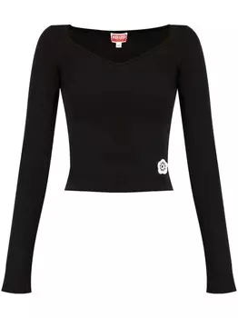 Kenzo укороченная футболка Boke Flower, черный