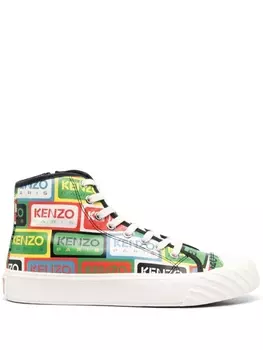 Kenzo высокие кеды с логотипом, зеленый