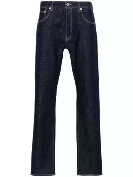 Kenzo зауженные джинсы с нашивкой-логотипом, синий