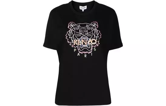 Футболка женская Kenzo, черный / розовый / белый